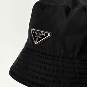 Prada black nylon bucket hat UNISEX